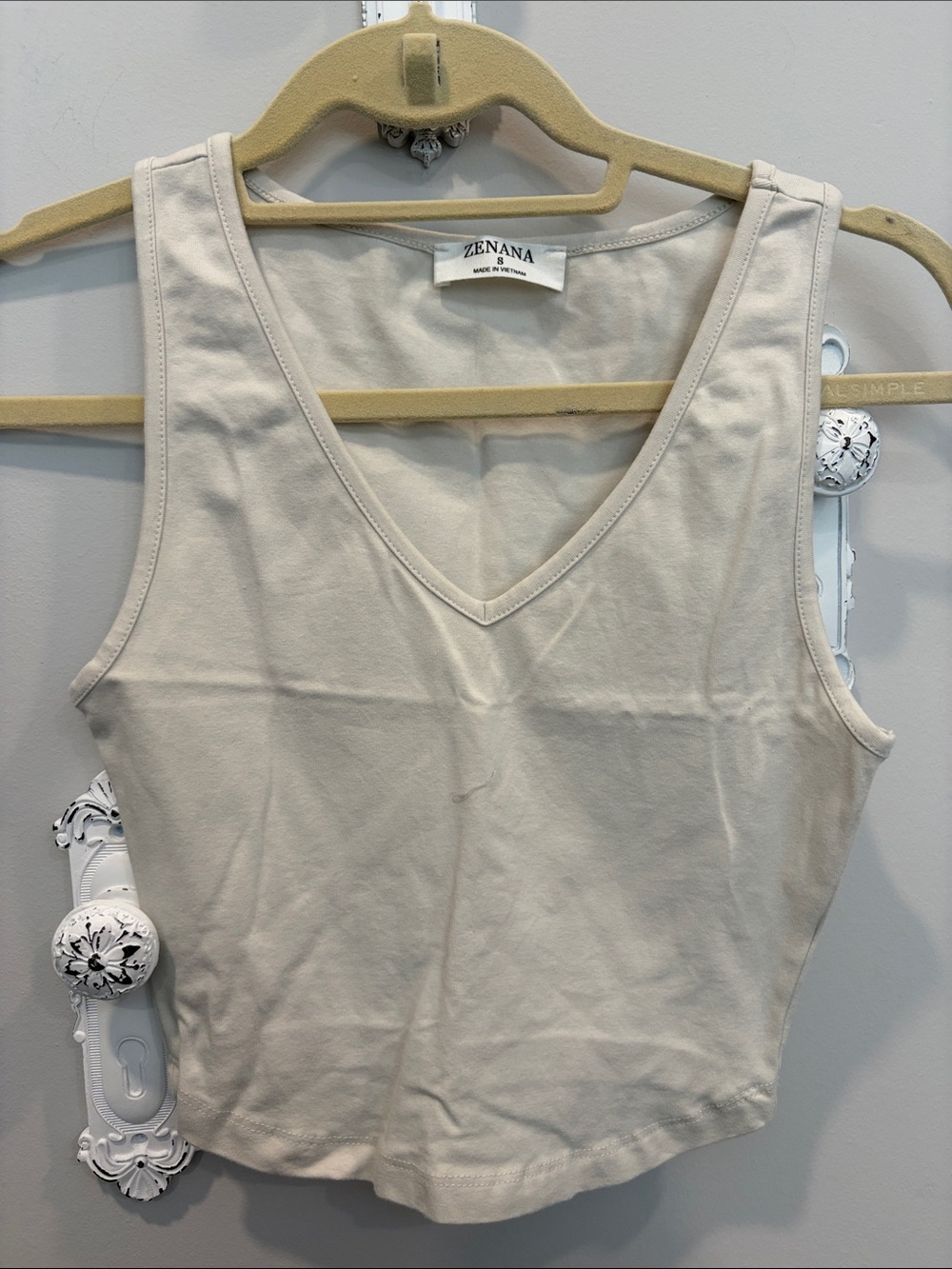 Zenana Outfitters Light Cream V-Neck Tank